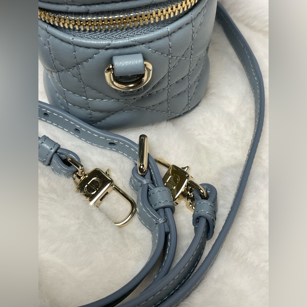 DIOR MINI VANITY WITH CROSSBODY STRAP SMALL IN SEA BLUE - Picture 12 of 16